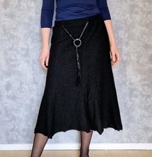 Rock Winterrock Gr 38 M Midirock Gracja Schwarz Lang Wollrock Stretch Gotik Goar