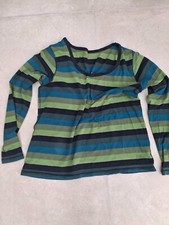 Hebbeding Shirt grün / schwarz  gemustert Gr. 42 / 44 Lagenlook