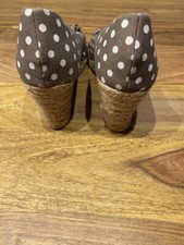 Sommerkind Wedges Schuhe Gr. 38 Absatz 7 cm braun gepunktet