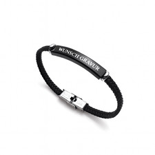 Personalisiertes Edelstahl & Leder Armband – Elegantes Geschenk  Damen & Herren
