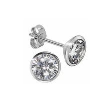 1xPaar Ohrstecker mit Zirkonia Stein, Silber925, Deutsche Herstellung