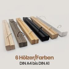 Premium-Posterleiste in DIN A4 bis DIN A1 aus Echtholz, verschiedene Farben/Holz