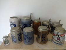 Sammlung Konvolut Bierkrug 10 Bierkrüge m. Deckel Zinn TOP!
