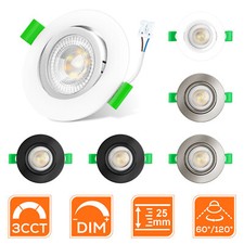 Schwenkbar LED Einbaustrahler Dimmbar CCT Rund Flach Bad Decken Leuchte Set 230V