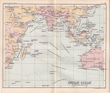 KARTE Platte 40 "KARTE DES INDISCHEN OZEANS" (Ostafrika, Indien mit Südostasien