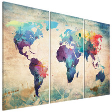 Wandbild Bunte Weltkarte