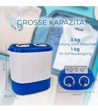 Camp Mini-Waschmaschine, tragbar, mit Schleudern, Camping, Kapazität 3 kg.