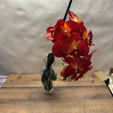 Künstliche Orchidee rot im Glasgefäß Dekoration