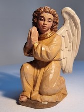 Kofel Krippenfigur Engel kniend, Oberammergau, handgeschnitzt, lasiert, 15cm neu