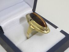 333 Gold Ring 4,45 g Tigerauge Braun Goldring 8K Gelbgold RG 60 - 19,1 mm 7132