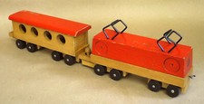 HABA Habermaass – E-Lok mit Stromabnehmer und Wagen – 1970er