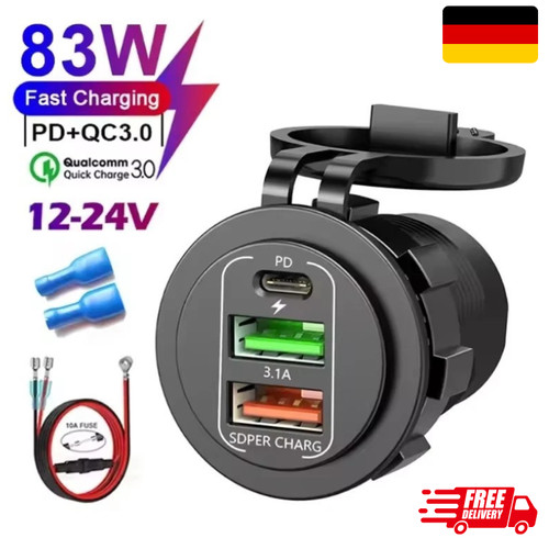 Usb auto kfz steckdose 12v - 12v, qc