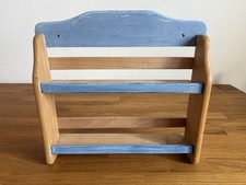 Gewürzregal Holz kleines Gewürze Regal Braun Blau zum hinstellen oder aufhängen