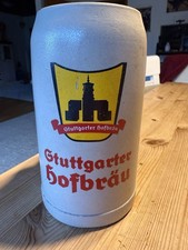 Alter salzlasierter Bierkrug  1 L Stuttgarter Hofbräu