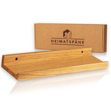 Bilderleiste Holz 40cm – Echtes Eichenholz, freischwebendes Regalbrett inkl. ...