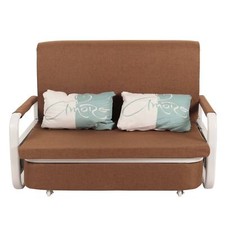 B-Ware Schlafsofa MCW-M83, Bettkasten Liegefläche, 130x185cm, Stoff/Textil braun