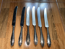 6x WMF Tafelmesser Versilbert WMF90/ 100 Nirosta ca. 315g Gewicht Vintage MESSER