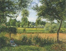 Morning Camille Pissarro Frau Landschaft Bäume Kunstdruck Plakat Poster 291