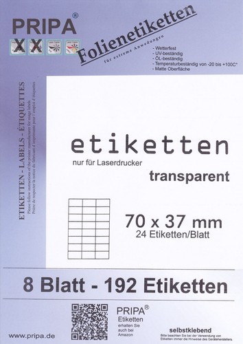 Etiketten wasserfest