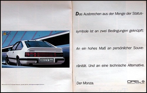 Opel monza gse originale - monza,