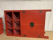 PALAZZO INT Kommode Asia Schrank Dielenschrank Vertiko Schubladenschrank Rot
