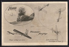 Pégoud und Kunstflug-Figuren, Ansichtskarte 