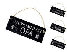 Der Beste Griller - Grillmeister Schild Schiefer Gravur BBQ Gartenschild 22x8cm