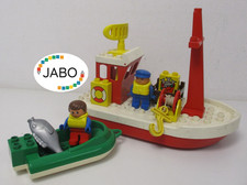( RB22/ 2  ) LEGO Duplo Fischerboot Kutter mit Beiboot Schiff Fischkutter