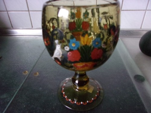Kelch aus grünem glas - grünem, mit