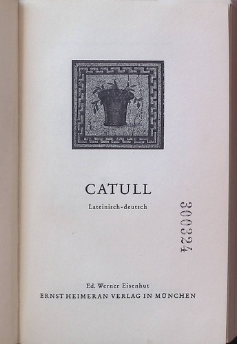 Catull tusculum bücherei - catull., tusculum-bücherei