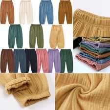 Kinder Baby Mädchen Jungen Sommer Leinenhose Bloomers Baumwolle Hosen Pumphose 