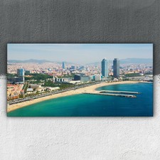 Luftaufnahme von Barcelona 100x50 Bilder Leinwand Canvas Leinwand Bild