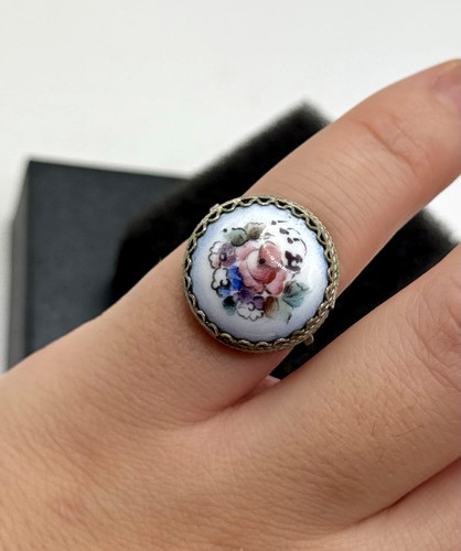 Vintage porzellan ring rosen - porzellan,
