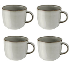 4er Set  Ikea GLADELIG Becher Tasse, grau, 37 cl / Steinzeug Handwerkslook