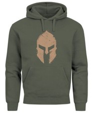 Hoodie Herren Print Sparta-Helm Aufdruck Gladiator Krieger Warrior Spartaner