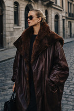 Vintage Leder Mantel XL 80er