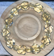 Zitronen Citrin Armband Stretcharmband Diamanten Schliff Edelsteine Kristall