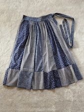 Sommer Wickelrock midi, Kariert, leichte Baumwolle, Gr. S Vintage, Blau / Weiß