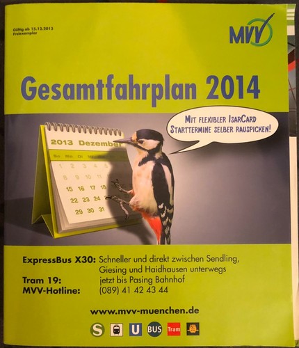 Fahrplanbuch mvv münchen 2014 - mvv,