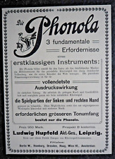 Die Phonola , 3 fundamentale ... , Ludwig Hupfeld , alte Reklame , 1906 , (A41)