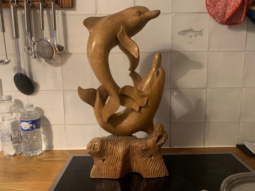 48cm große holzfigur - große,
