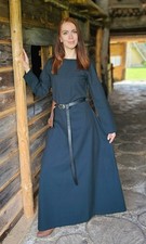 Klassisches Mittelalter Kleid blau Unterkleid blau Wikinger Kleid Wikingerkleid