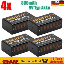 4Pack 9 Volt Typ Akku 800mAh