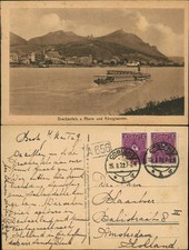 Ansichtskarte Königswinter Drachenfels, Dampfer Rheinschiff 1922