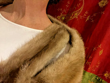 Helle Nerz Stola - Raffinierter Schnitt ca. 170 cm lang - Vintage 1960er/1970er