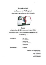 Projektarbeit TBW Investition Drehmaschine für Ausbildung (für Ausbilder)