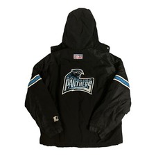 Vintage Starter North Carolina Panthers Jacke XL Retro Schwarz Blau Pro Line NFL