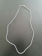 Hellblaue Kristalle Brillenkette Maskenkette Halskette 80cm Messing Rhodiniert  