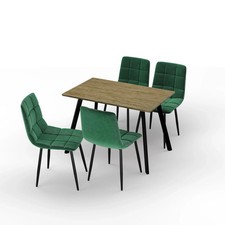 5-tlg. Esstisch & gepolsterte