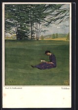 Künstler-AK Wohlgemuth & Lissner, Primus-Postkarte No. 5003: Veilchen, lesendes 